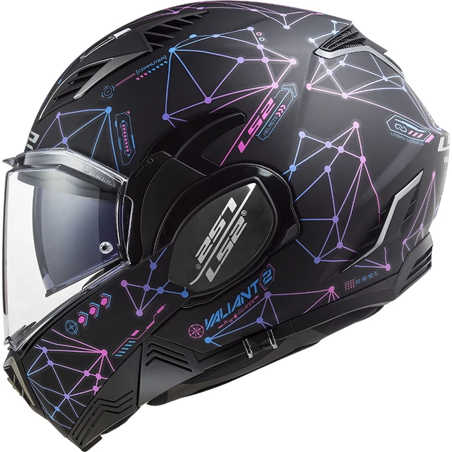 Výklopná moto prilba LS2 FF900 Valiant II Stellar P/J - Matt Black Blue