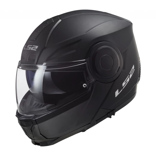 Flip-Up Motorcycle Helmet LS2 FF902 Scope Solid - White - Matt Black