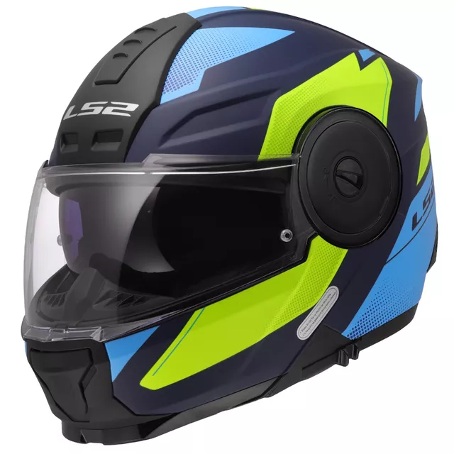 Výklopná moto prilba LS2 FF902 Scope II Duria Blue H-V Yellow