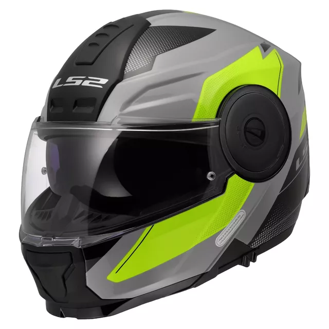 Výklopná moto přilba LS2 FF902 Scope II Duria Grey H-V Yellow