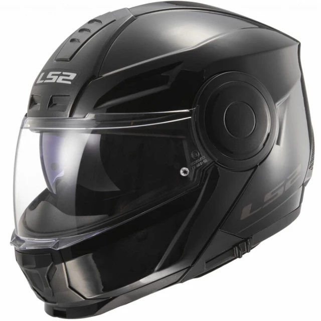 Flip-Up Motorcycle Helmet LS2 FF902 Scope Solid - Gloss Black - Gloss Black