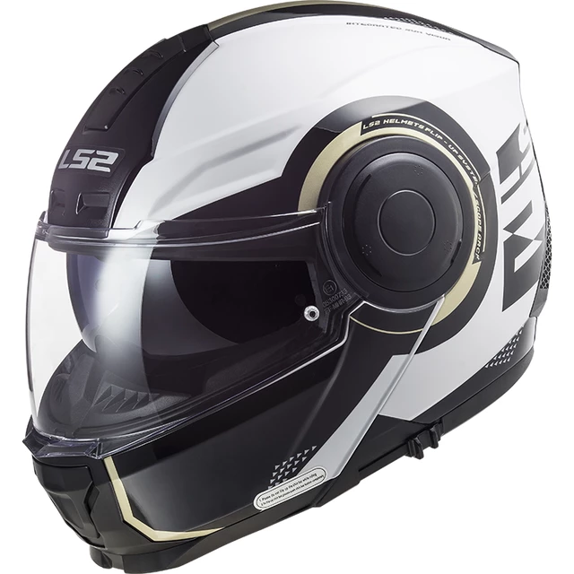 Výklopná moto přilba LS2 FF902 Scope Arch - rozbaleno - Gloss White Titanium