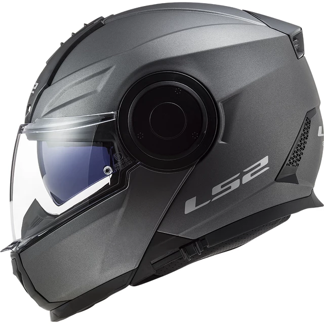 Flip-Up Motorcycle Helmet LS2 FF902 Scope Solid Matt Titanium - Matt Titanium