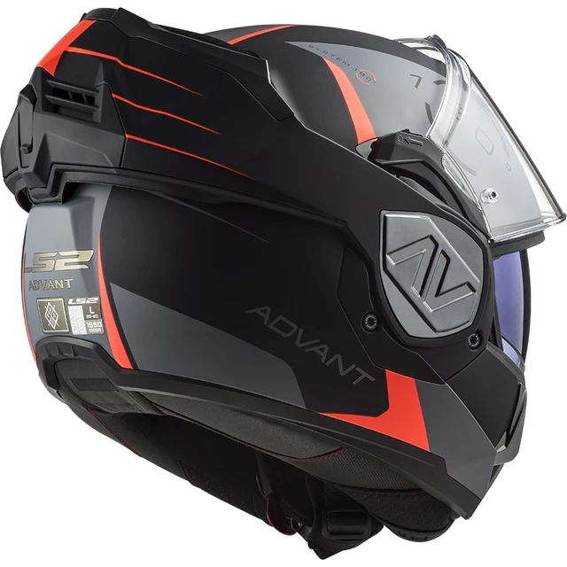 Klappbarer Motorradhelm LS2 FF906 Advant Codex Mattschwarz Titan P/J