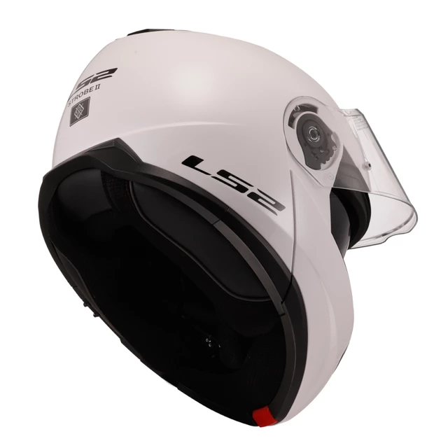 Flip-Up Motorcycle Helmet LS2 FF908 Strobe II Glossy White