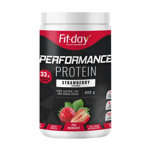 Proteinový nápoj Fit-day Protein Performance 900 g - jahoda