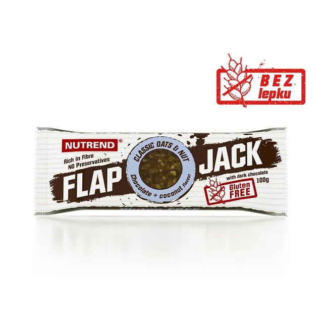 FlapJack GLUTEN FREE Bar Nutrend – 100g - Chocolate + Banana with Dark Chocolate