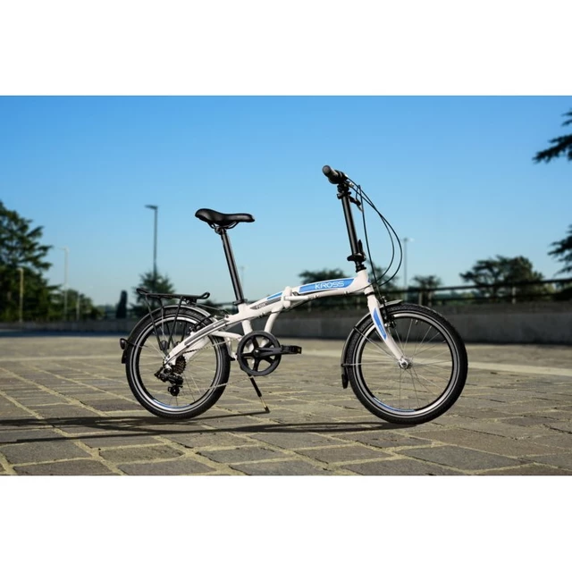 Skladací bicykel Kross Flex 2.0 20" - model 2020 - biela/modrá/čierna