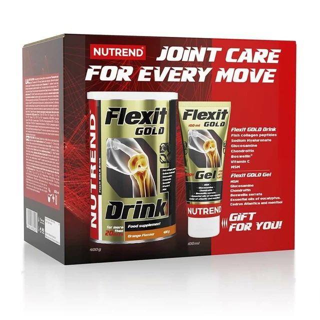 Kĺbová výživa Nutrend Flexit Gold Drink 400 g + Flexit Gold Gel - Pomaranč