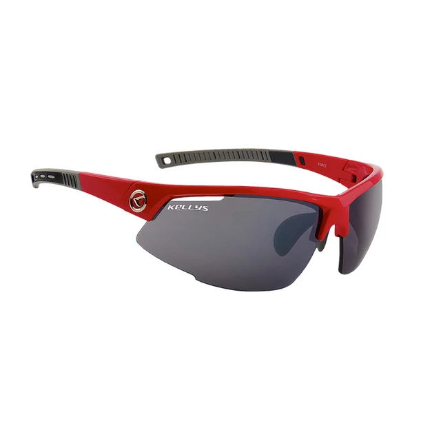 Bicycle glasses KELLYS Force - Shiny Red, Red with Dark Lenses