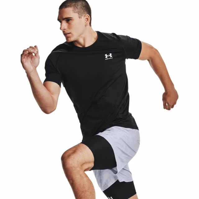 Men’s T-Shirt Under Armour HG Armour Fitted SS - Carbon Heather