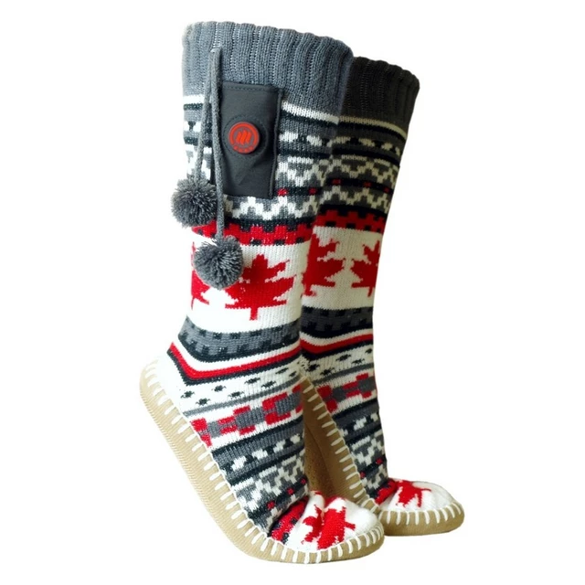 Vyhrievané ponožkové topánky Glovii GOB - červeno-bielo-šedá - červeno-bielo-šedá