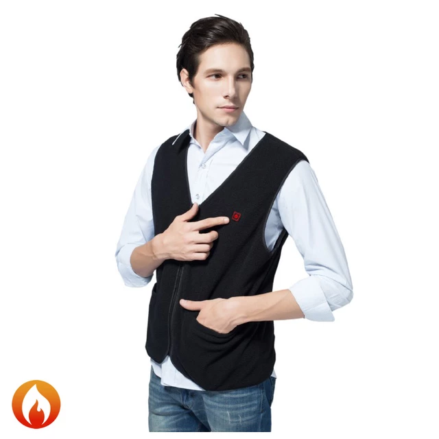 Heated Fleece Vest Glovii GV1 - Black, L - Black