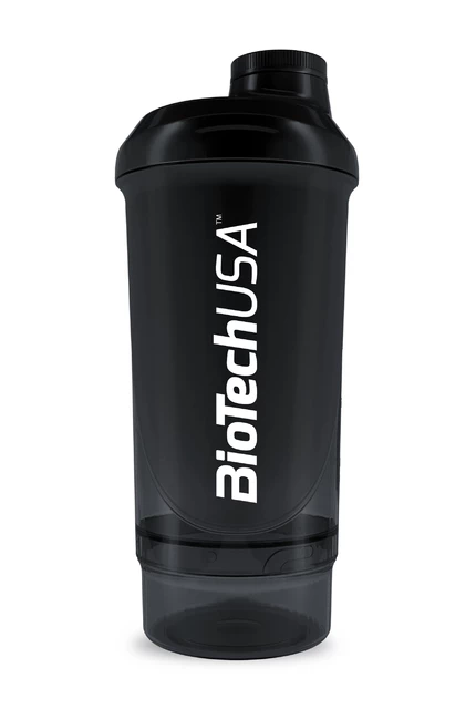 Keverőpalack Biotech Wave+ Compact 500 ml (+150 ml) - Kék - füstös