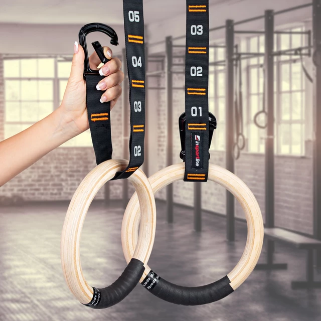 Wooden Gymnastic Rings inSPORTline Suspe