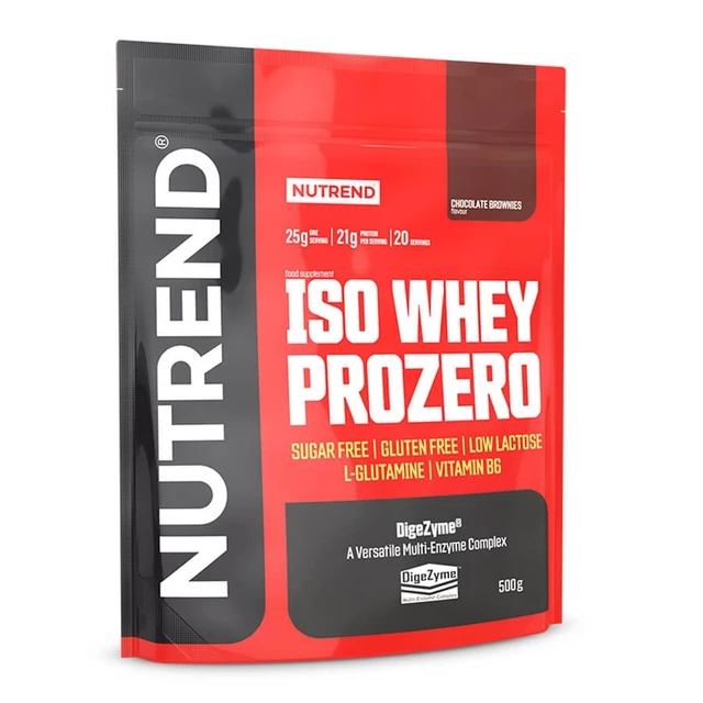 Práškový koncentrát Nutrend ISO WHEY Prozero 500 g - čokoládové brownies