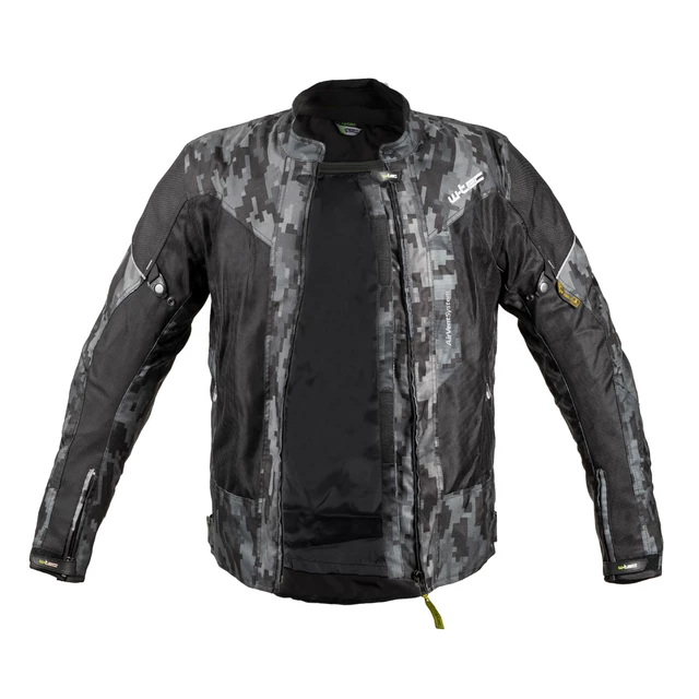 Men’s Summer Motorcycle Jacket W-TEC Jared - Black-Grey Digi-Camo