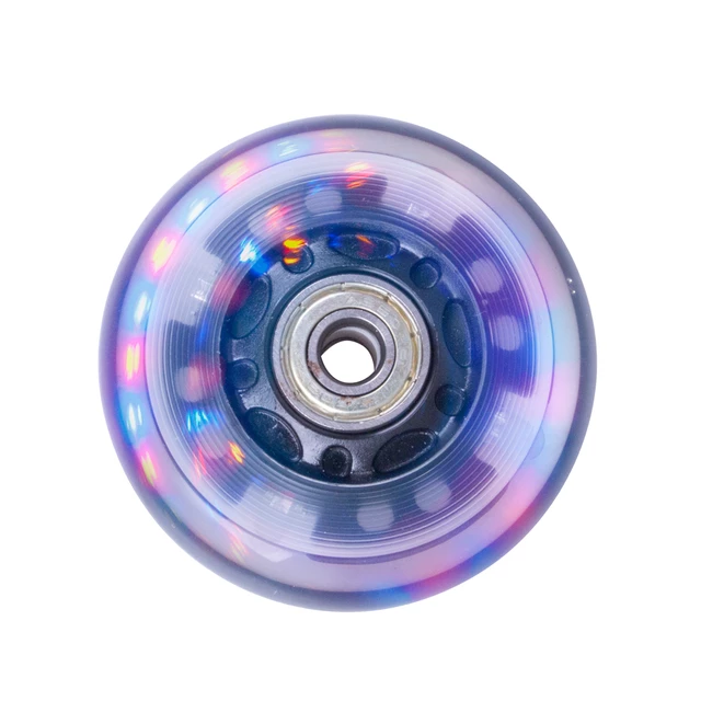 Light Up Inline Skate Wheel PU 72*24mm with ABEC 5 Bearings - Black - Black