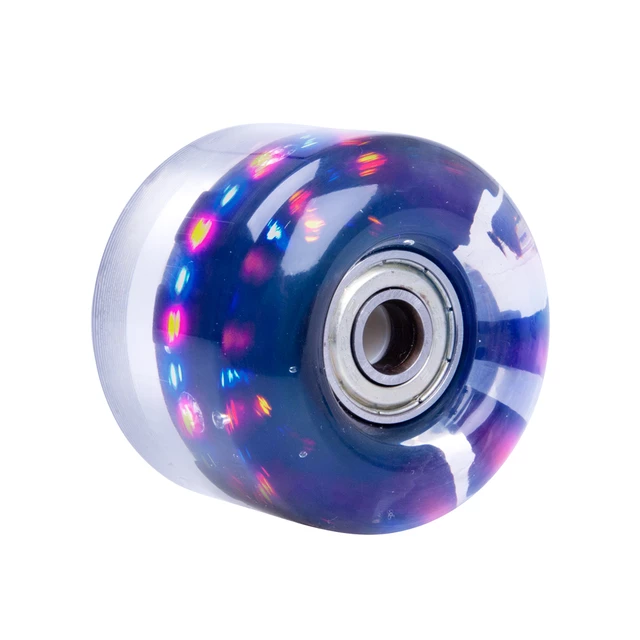Light Up Skateboard Wheel PU 54*36mm with ABEC 5 Bearings - Blue - Black