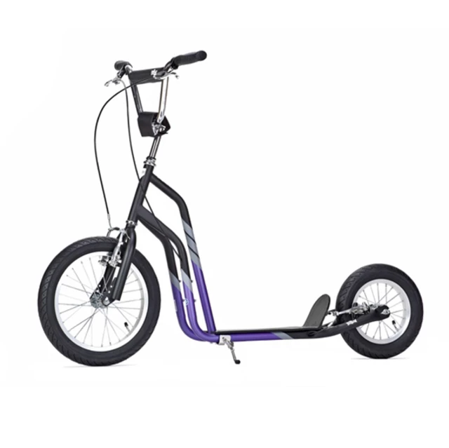 City-Line 16'+12' Scooter Roller Tretroller - schwarz-weiß - schwarz-violett