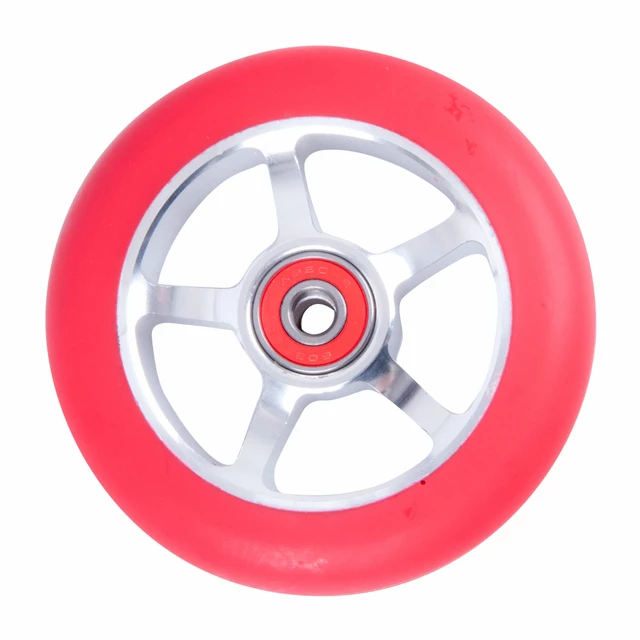 Spare wheel for scooter FOX PRO Raw 03 100 mm - White-Black - Red-Silver