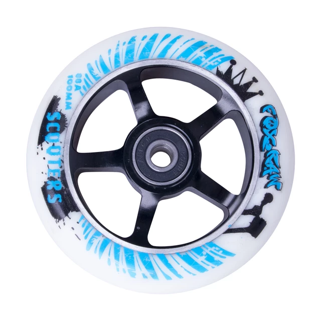 Spare wheel for scooter FOX PRO Raw 03 100 mm - Blue-Red - White-Black
