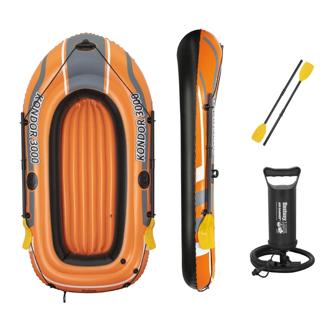 Bestway Schlauchboot-Set Kondor 3000 für 2 Erwachsene + Kind 232 x 115 x 36 cm