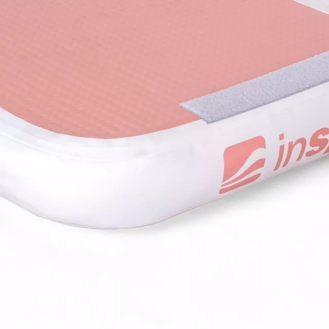 Inflatable Exercise Mat inSPORTline Airstunt 400 x 100 x 10 cm Coral Pink w/ Hand Pump