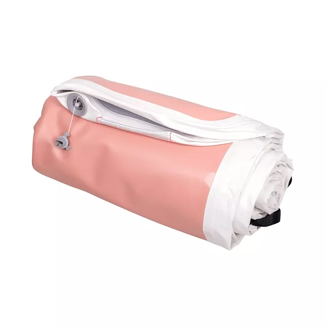 Inflatable Exercise Mat inSPORTline Airstunt 400 x 100 x 10 cm Coral Pink w/ Hand Pump