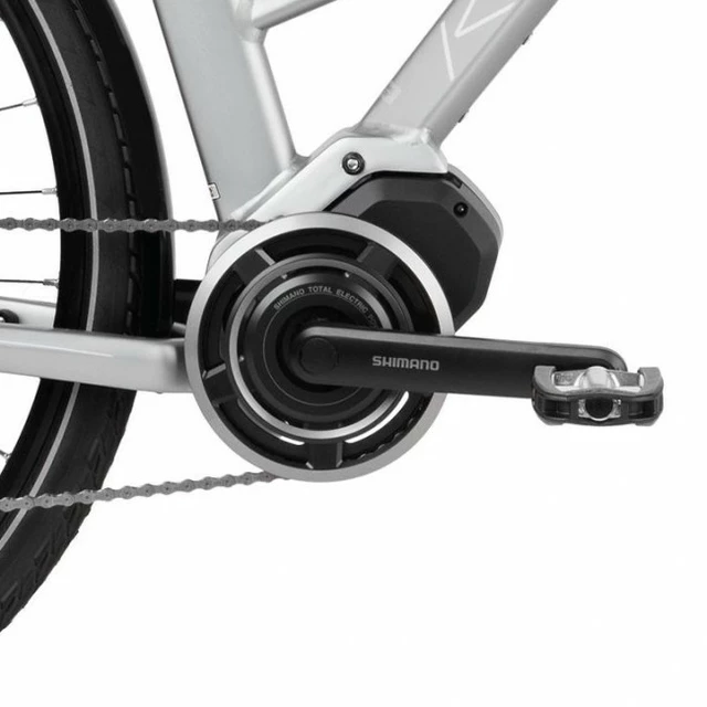 Dámsky trekingový elektrobicykel Kross Trans Hybrid 3.0 28" - model 2020 - strieborno-biela