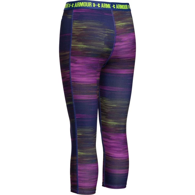 Girls’ Leggings Under Armour Printed Armour Capri - Violet/Tory Blue/Lime