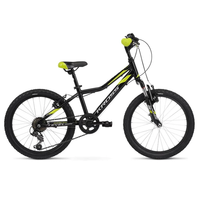 Detský bicykel Kross Level Mini 2.0 20" SR - model 2021 - čierna/limetková/strieborná - čierna/limetková/strieborná