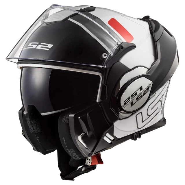 Flip-Up Motorcycle Helmet LS2 FF399 Valiant Lumen / H-V Yellow - Line Matt Black H-V Yellow