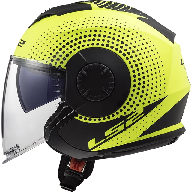 Motorcycle Helmet LS2 OF570 Verso - Spin Matt Hi Vis Yellow
