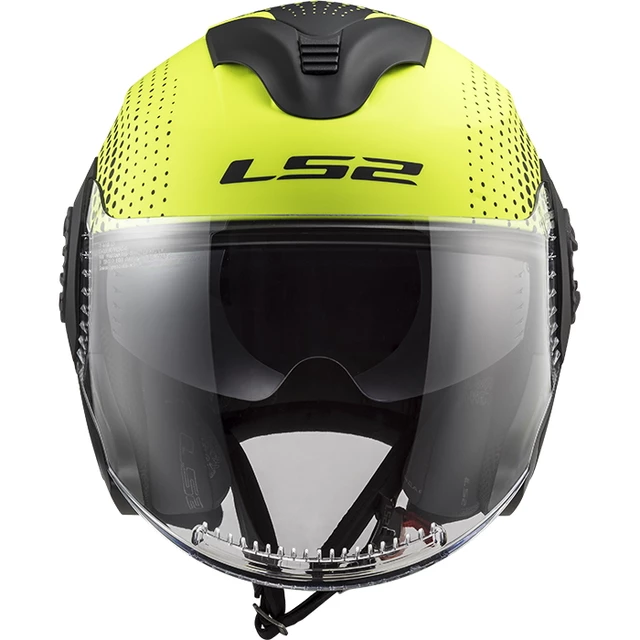 Motorcycle Helmet LS2 OF570 Verso - Spin Matt Hi Vis Yellow