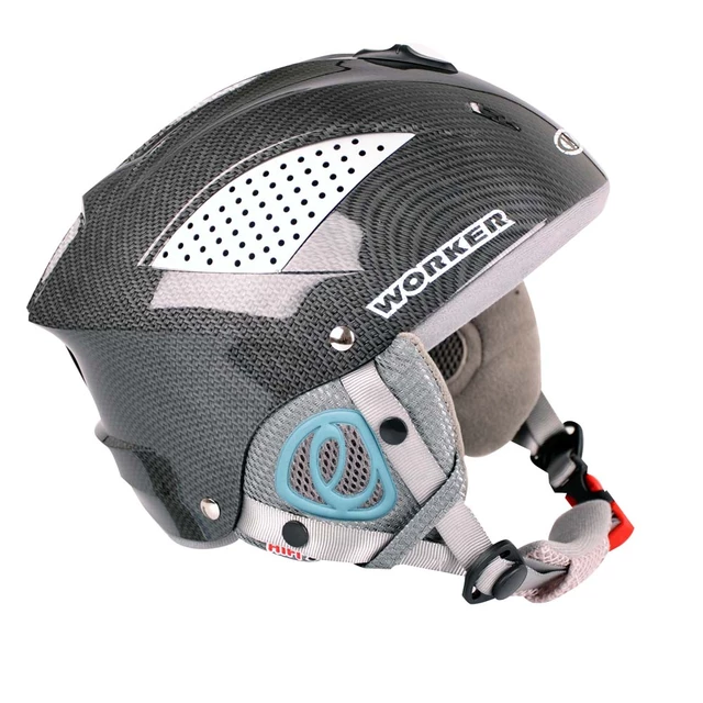 WORKER Snow HI-FI Helmet - Silver and Graphics - Carbon