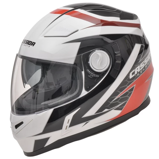 Motorradhelm Cassida Evo - schwarz-weiss-rot