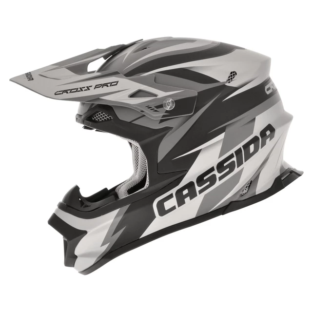 Motocross Helmet Cassida Cross Pro - Black Matte/Grey
