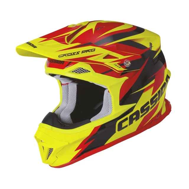 Motocross Helmet Cassida Cross Pro - S(55-56) - Red/Fluo Yellow/Black