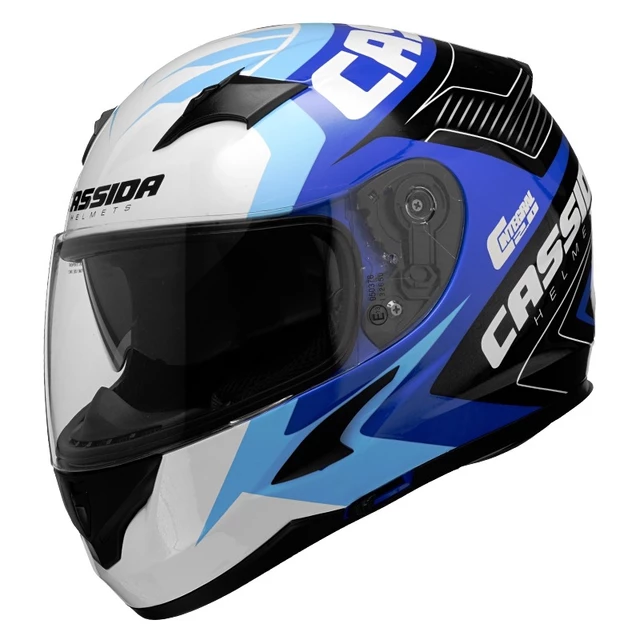 Cassida Integral 2.0 Perimetric Motorradhelm - gelb fluo/schwarz/weiss/grau - blau/dunkel blau/schwarz/weiss