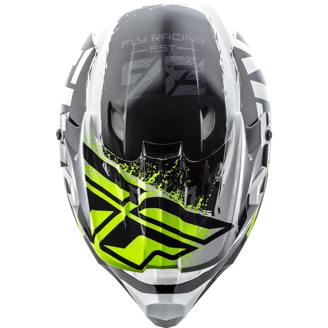 Fly Racing Kinetic Burnich Motocross Helm - schwarz-weiß