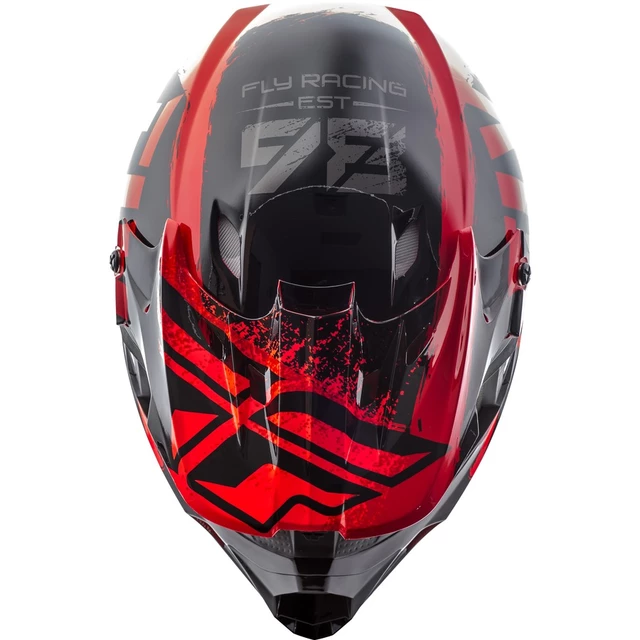 Fly Racing Kinetic Burnich Motocross Helm - schwarz/red/orange