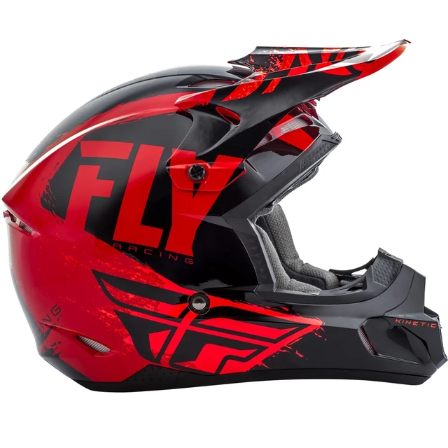 Fly Racing Kinetic Burnich Motocross Helm - neon rosa/weiss/violett