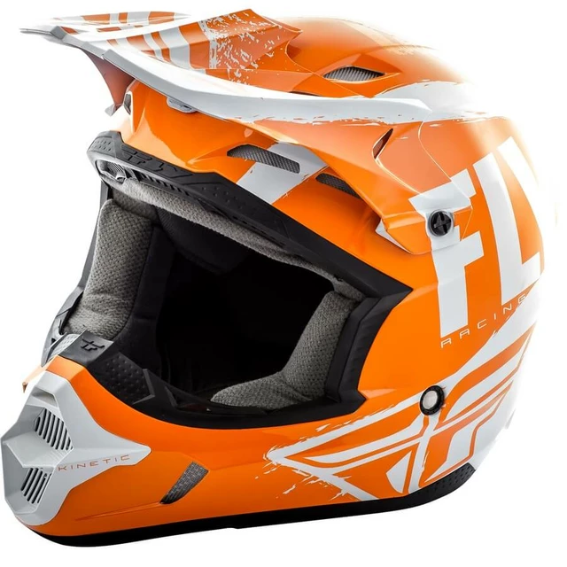 Fly Racing Kinetic Burnich Motocross Helm - schwarz-weiß