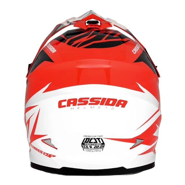 Motocross Helmet Cassida Cross Cup Two - Fluo Orange/White/Black/Grey, S(55-56)