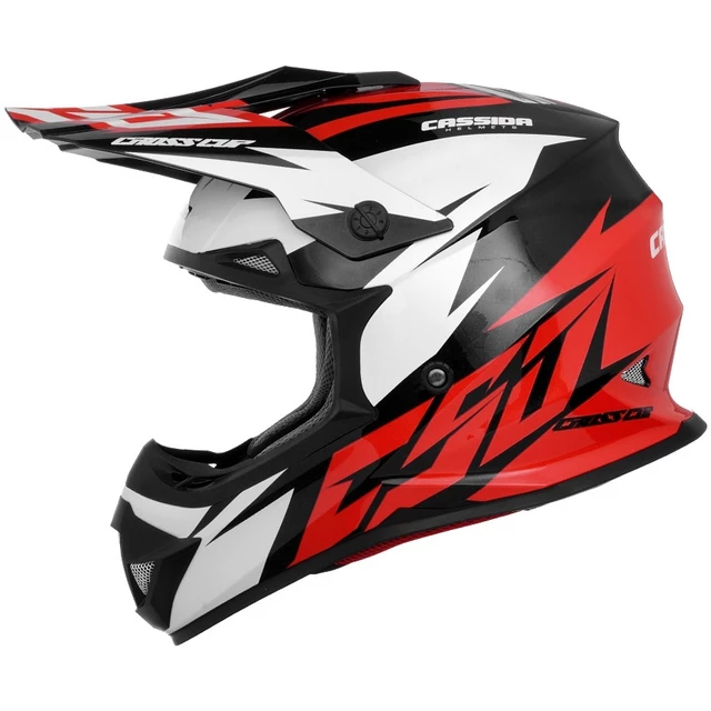 Motocross Helmet Cassida Cross Cup Two - Fluo Orange/White/Black/Grey, L(59-60)