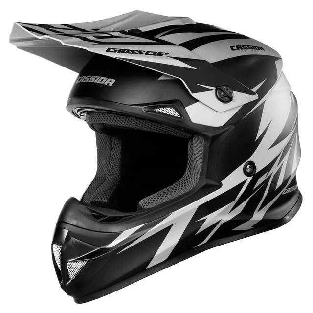Motocross Helmet Cassida Cross Cup Two - Fluo Orange/White/Black/Grey, L(59-60) - Matte Grey/Black