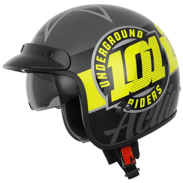 Motorcycle Helmet Cassida Oxygen 101 Riders - Fluo Yellow/Black/Metalic Silver - Fluo Yellow/Black/Metalic Silver