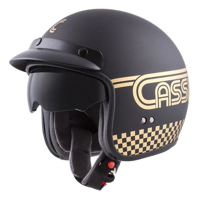 Motorcycle Helmet Cassida Oxygen Rondo - Black Matte/Gold, XS (53-54) - Black Matte/Gold