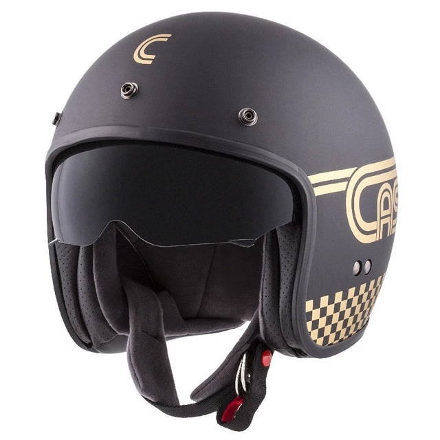 Motorcycle Helmet Cassida Oxygen Rondo - Black Matte/Gold, XS (53-54)